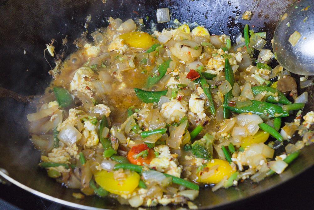 stir fry cooked in wok