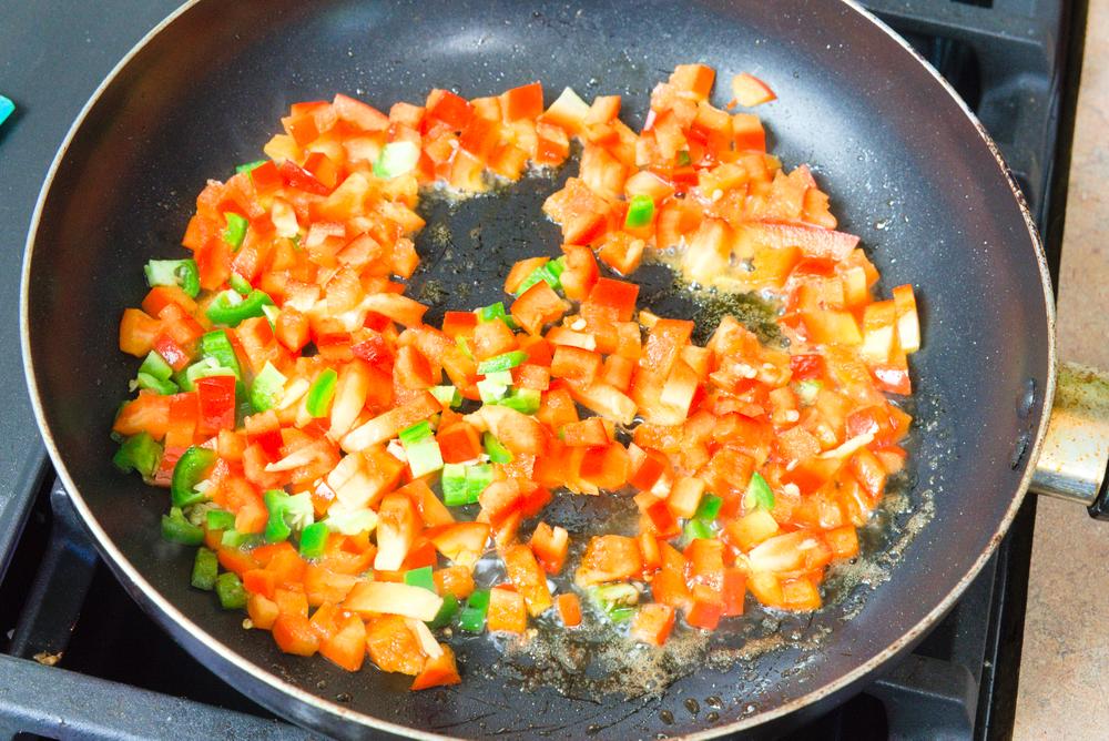 breakfast taco ingredients cooking