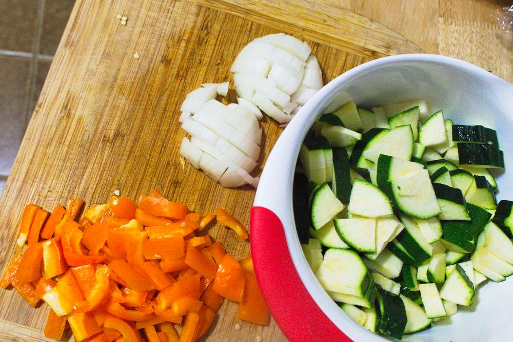 prepared enchilada ingredients